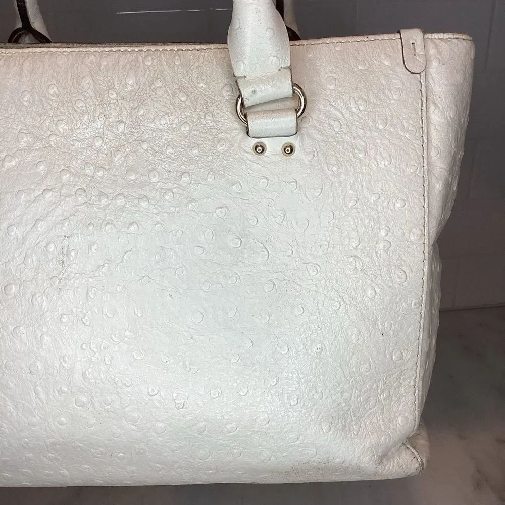 Kate Spade Bag Purse Handbag Leather Wellesley Quinn Ostrich Tote Preloved Bag